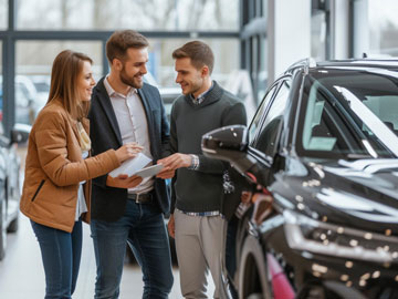 Familie holt sich ein neues Angebot bei Autoankauf Wiesbaden ein